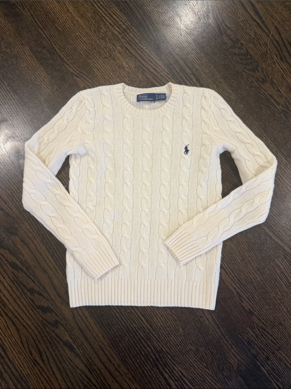Polo by Ralph Lauren Ivory Cable-Knit Crewneck Sweater